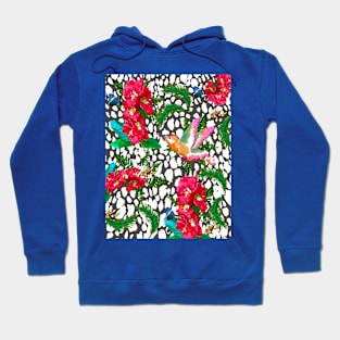 ANIMAL PRINT CHEETAH RED CALLA LILY AND TROPICAL PALMS Hoodie